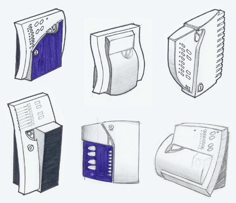 Design de Produto, Eletrnico - HL Eletrometal, Central de Sistema de Alarme, Estudos 